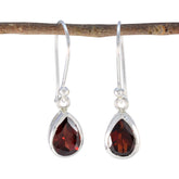 Garnet-Australian-Chen-Solitaire-Dangle-Red-Silver-Earring