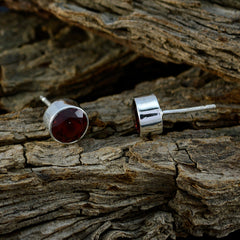 Garnet-Korean-Zoe-Solitaire-Stud-Red-925-Sterling-Silver-Earring