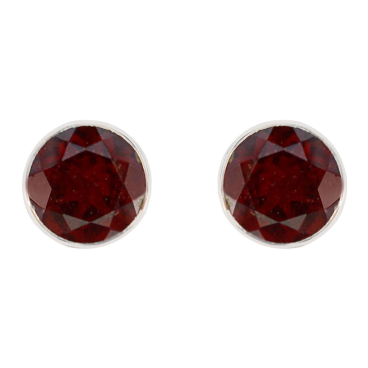 Garnet-Korean-Zoe-Solitaire-Stud-Red-925-Sterling-Silver-Earring