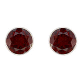 Garnet-Korean-Zoe-Solitaire-Stud-Red-925-Sterling-Silver-Earring