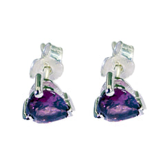 Garnet-Latin-American-Rina-Solitaire-Stud-Red-Silver-Earring