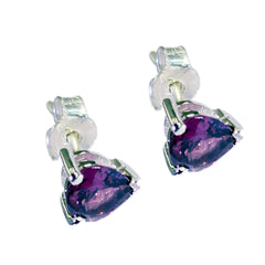 Garnet-Latin-American-Rina-Solitaire-Stud-Red-Silver-Earring