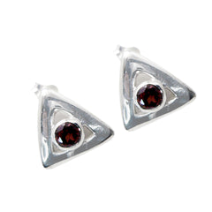 Garnet-Middle-Eastern-Chen-Solitaire-Stud-Red-Sterling-Silver-Earring