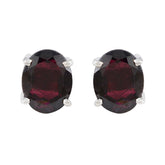 Garnet-American-Milagros-Solitaire-Stud-Red-Sterling-Silver-Earring