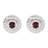 Garnet-Mexican-Emi-Solitaire-Stud-Red-92.5-Silver-Earring