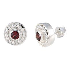 Garnet-Mexican-Emi-Solitaire-Stud-Red-92.5-Silver-Earring