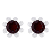 Garnet-Turkish-Gabriela-Solitaire-Stud-Red-92.5-Silver-Earring