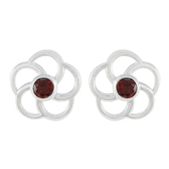Garnet-Japanese-Mila-Solitaire-Stud-Red-925-Silver-Earring