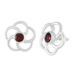 Garnet-Japanese-Mila-Solitaire-Stud-Red-925-Silver-Earring