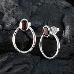 Garnet-Spanish-Pauline-Solitaire-Stud-Red-92.5-Silver-Earring