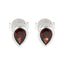 Garnet-Korean-Camila-Solitaire-Stud-Red-Silver-Earring