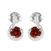 Garnet-Turkish-Carolina-Solitaire-Stud-Red-925-Silver-Earring