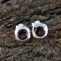 Garnet-American-Meii-Solitaire-Stud-Red-92.5-Silver-Earring