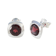 Garnet-American-Meii-Solitaire-Stud-Red-92.5-Silver-Earring