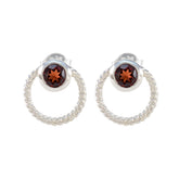 Garnet-Middle-Eastern-Fernanda-Solitaire-Stud-Red-Sterling-Silver-Earring