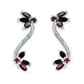 Garnet-Moroccan-Jia-multiple-Stud-Red-925-Sterling-Silver-Earring