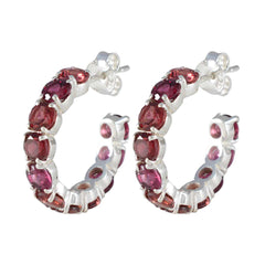Garnet-Russian-Gabriela-multiple-Stud-Red-92.5-Silver-Earring