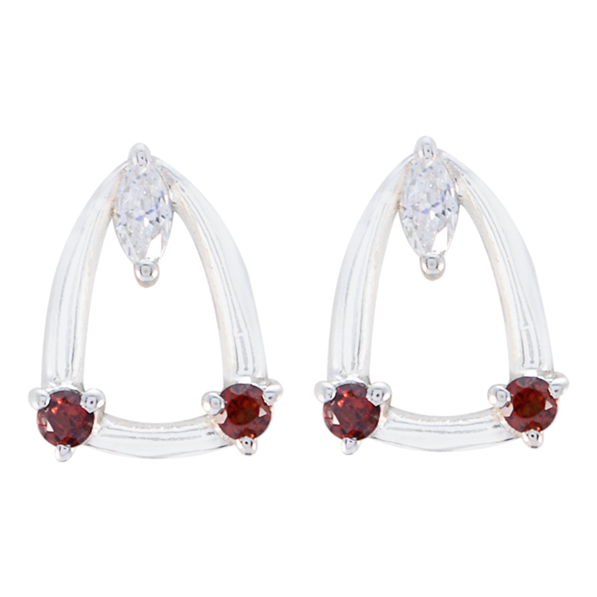 Garnet-Japanese-Milagros-multiple-Stud-Red-925-Silver-Earring