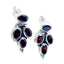 Garnet-Korean-Li-Lee-multiple-Stud-Red-925-Sterling-Silver-Earring