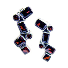 Garnet-Japanese-Ling-multiple-Stud-Red-925-Silver-Earring