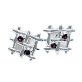 Garnet-Spanish-Luisa-multiple-Stud-Red-92.5-Silver-Earring