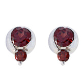 Garnet-Middle-Eastern-Noelia-multiple-Stud-Red-Silver-Earring