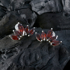 Garnet-Turkish-Mei-multiple-Stud-Red-Sterling-Silver-Earring