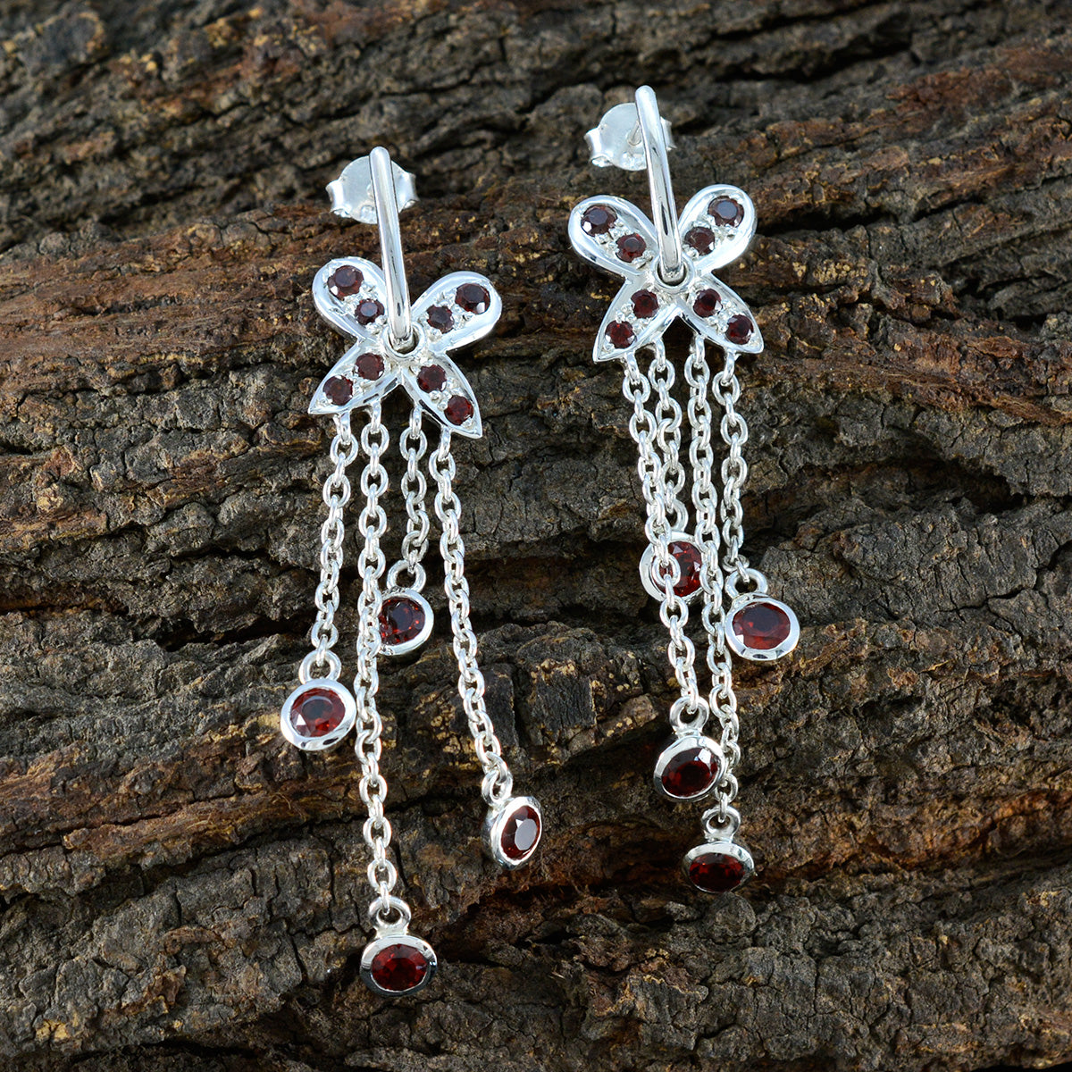 Garnet-Turkish-Bella-multiple-Stud-Red-92.5-Silver-Earring