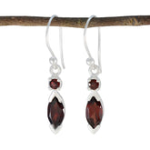 Garnet-Latin-American-Marie-Toi-et-Moi-Dangle-Red-Silver-Earring