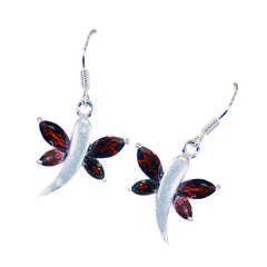 Garnet-French-Victoria-multiple-Dangle-Red-92.5-Silver-Earring