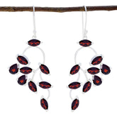 Garnet-Latin-American-Eliza-multiple-Dangle-Red-Sterling-Silver-Earring