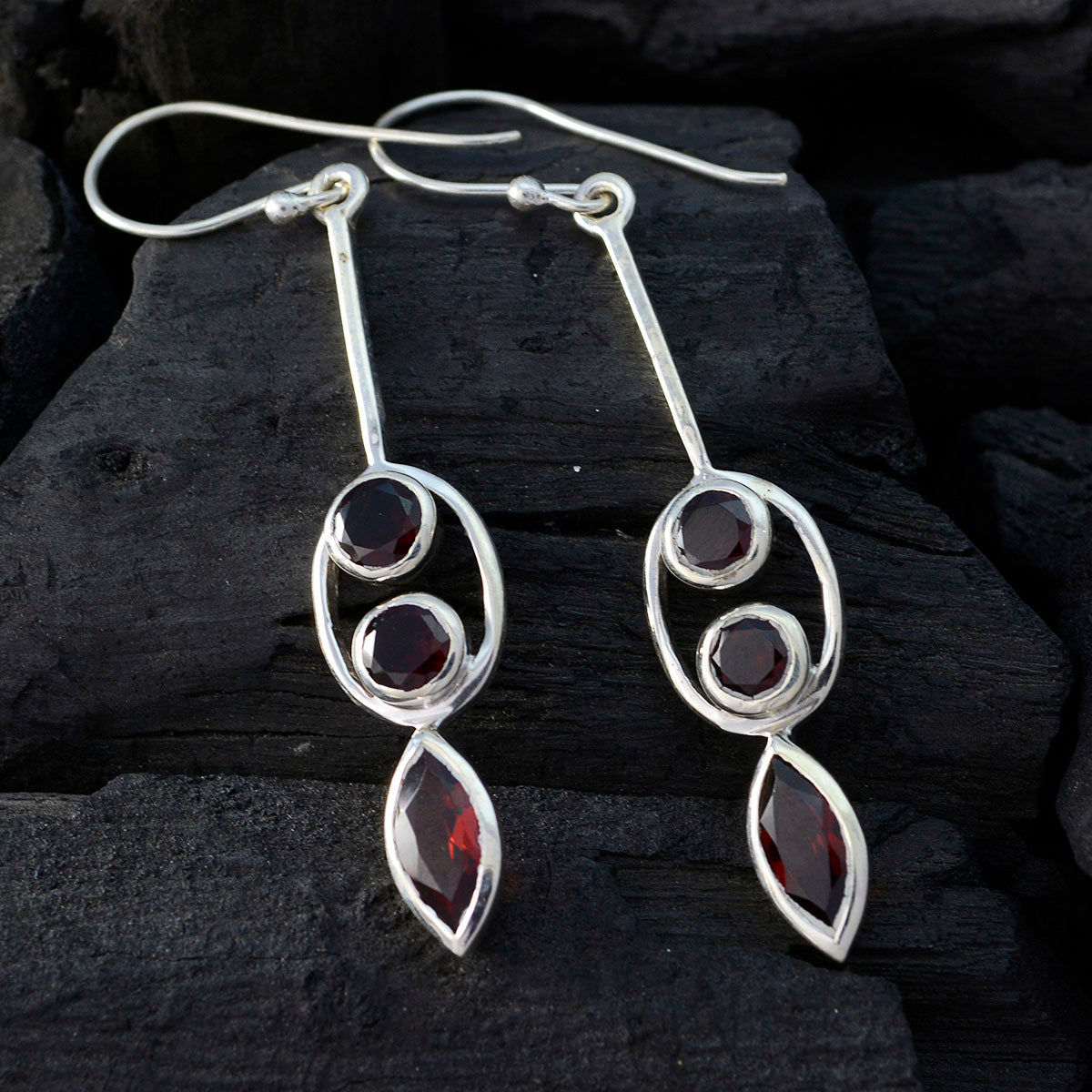 Garnet-Russian-Emily-multiple-Dangle-Red-Sterling-Silver-Earring