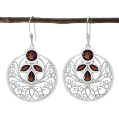 Garnet-Middle-Eastern-Ivy-quarter-Dangle-Red-925-Silver-Earring