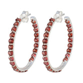 Garnet-Italian-Skylar-multiple-Stud-Red-92.5-Silver-Earring