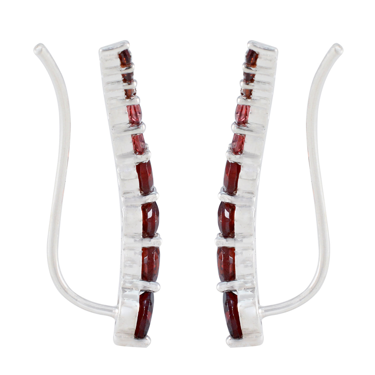 Garnet-Egyptian-Alejandra-multiple-EarCuff-Red-Sterling-Silver-Earring