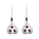 Garnet-Moroccan-Ying-multiple-Dangle-Red-925-Sterling-Silver-Earring