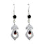 Garnet-Egyptian-Yuki-multiple-Dangle-Red-Silver-Earring