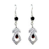 Garnet-Egyptian-Yuki-multiple-Dangle-Red-Silver-Earring
