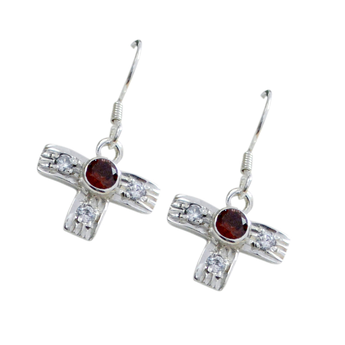 Garnet-American-Yuna-multiple-Dangle-Red-Sterling-Silver-Earring