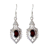 Garnet-Korean-Agustina-multiple-Dangle-Red-925-Silver-Earring