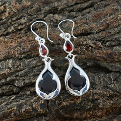 Garnet-American-Amanda-multiple-Dangle-Red-Silver-Earring