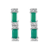Green-Onyx-German-Paula-multiple-Stud-Green-Sterling-Silver-Earring