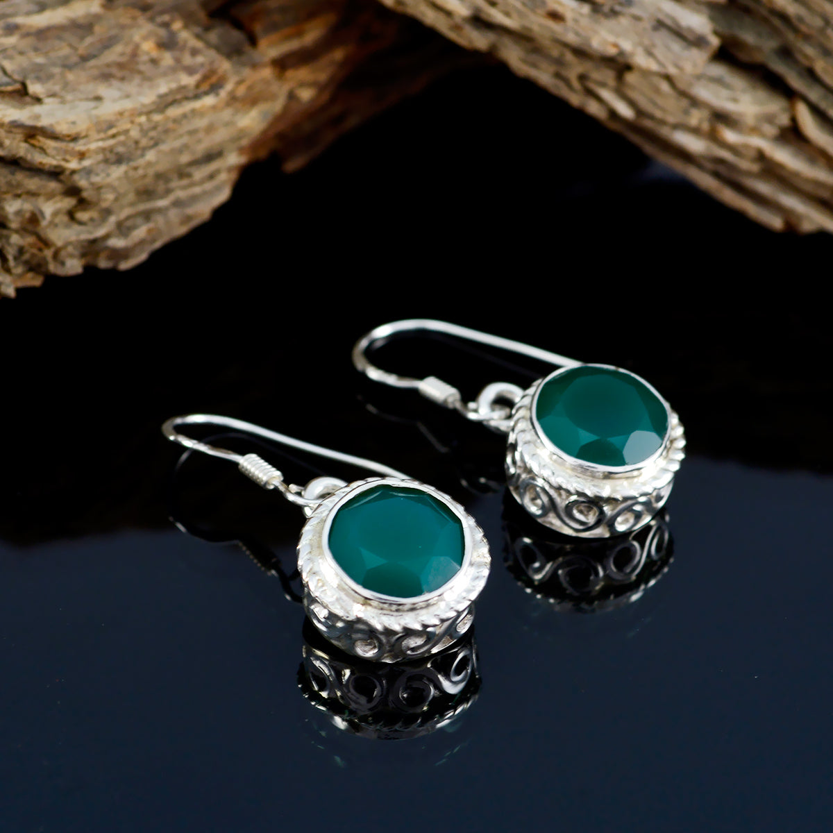 Green-Onyx-Moroccan-Mia-multiple-Dangle-Green-92.5-Silver-Earring