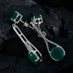 Green-Onyx-Japanese-Jiwoo-Toi-et-Moi-Stud-Green-925-Silver-Earring