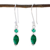 Indian-Emerald-French-Mathilde-Toi-et-Moi-Dangle-Green-Sterling-Silver-Earring