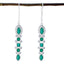 Indian-Emerald-Turkish-Aaliyah-multiple-Dangle-Green-925-Sterling-Silver-Earring