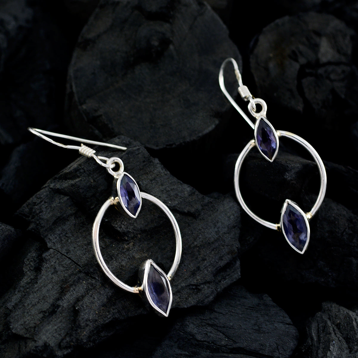 Iolite-African-Aria-multiple-Dangle-Blue-92.5-Silver-Earring