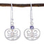 Iolite-Egyptian-Autumn-Solitaire-Dangle-Blue-92.5-Silver-Earring