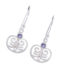 Iolite-Egyptian-Autumn-Solitaire-Dangle-Blue-92.5-Silver-Earring