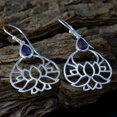 Iolite-Russian-Harper-Solitaire-Dangle-Blue-925-Silver-Earring